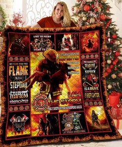 Personalized Firefighter Quilt Blanket Bed Set - Perfect for Home Decor and Family Gifts