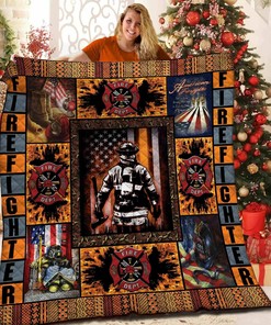 Personalized Firefighter Quilt Blanket Bedding Set - Great for Home Decor and Family Gifts