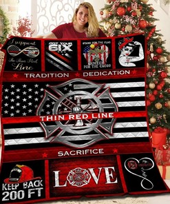 Personalized Firefighter Quilt Blanket Bedding Set - Great for Home Decoration and Family Gifts