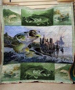 Personalized Fishing Quilt Bedding Set for Home Decor and Picnics, Gifts for Family