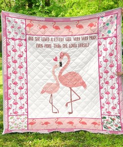 Personalized Flamingo Mama Premium Quilt Bedding Set Blanket - Ideal for Home Decoration