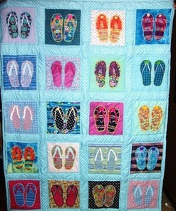 Personalized Flip Flop Quilt Bedding Set - Great for Bedroom Decor and Family Gifts