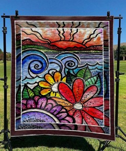 Personalized Flower Quilt Bedding Set Blanket - Great for Bedroom Decor and Family Gifts