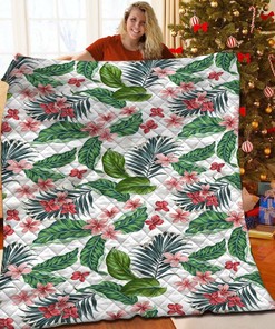 Personalized Flower Quilt Bedding Set for Grandparents' Day Gifts