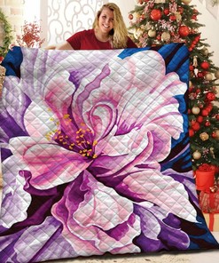 Personalized Flower Quilt Bedding Set for Mother's Day and Father's Day Gifts