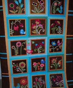 Personalized Flower Quilt Blanket and Bedding Set for Couples