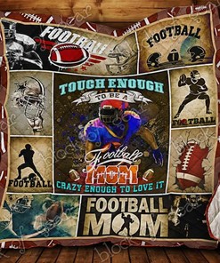 Personalized Football Mom Quilt Bedding Set with Customizable Name for Home Decoration, Great for Family Gifts