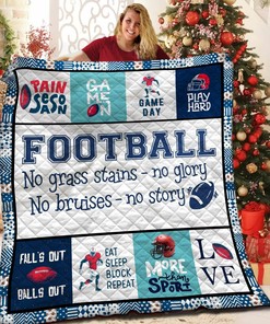Personalized Football Quilt Bedding Set Bedroom Decor, Gifts for Family