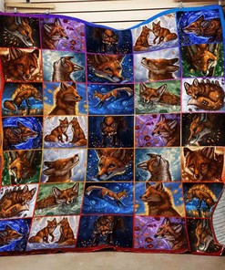 Personalized Fox Emotion Quilt Bedding Set Blanket - Great for Home Decor and Family Gifts