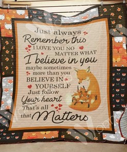 Personalized Fox Quilt Bed Set Blanket - Great Gifts for Family and Home Decor