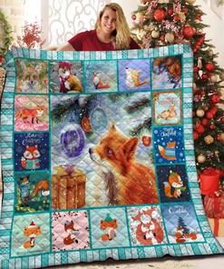 Personalized Fox Quilt Bedding Set for Bedroom Decor and Family Gifts