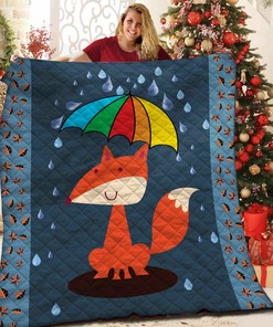 Personalized Fox Quilt Bedding Set for Comfort and Style, Perfect for Family Gifts