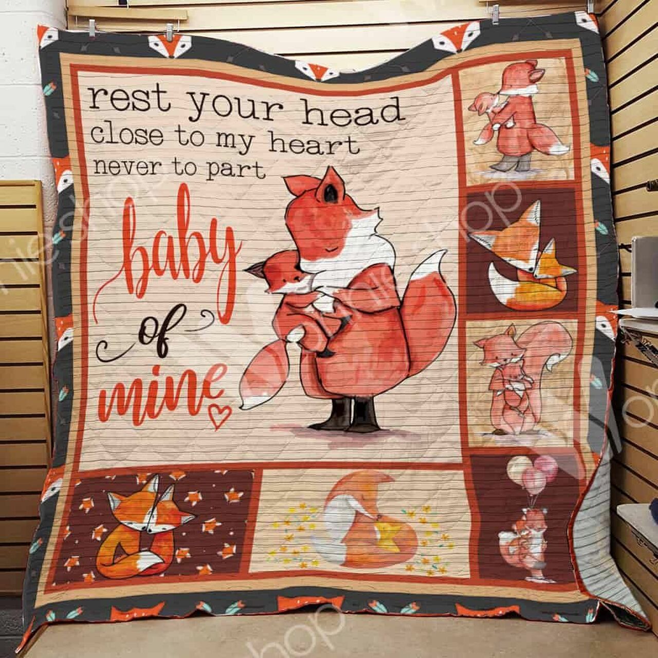 Personalized Fox Quilt Blanket Bedding Set - Ideal for Bedroom Decor and Family Gifts