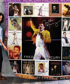 Personalized Freddie Mercury Cover Poster Quilt Bedding Set - Great for Bedroom Decoration and Family Gifts