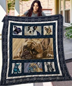 Personalized French Bulldog Quilt Blanket Bedding Set - Great for Bedroom Decor and Family Gifts