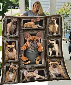 Personalized French Bulldog Sherpa Quilt Bedding Set for Home Decor and Family Gifts