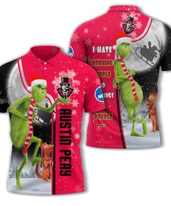 Personalized Funny Christmas The Grinch Austin Peay Governors NCAA I Hate Morning People Shirt Gifts Unisex 3D Polo