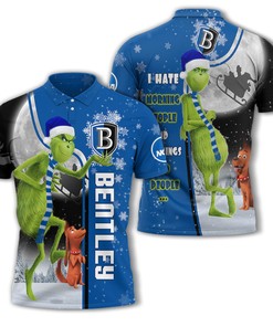 Personalized Funny Christmas The Grinch Bentley Falcons NCAA I Hate Morning People Shirt Gifts Unisex 3D Polo