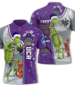 Personalized Funny Christmas The Grinch Central Arkansas Bears NCAA I Hate Morning People Shirt Gifts Unisex 3D Polo