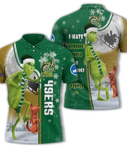 Personalized Funny Christmas The Grinch Charlotte 49ers NCAA I Hate Morning People Shirt Gifts Unisex 3D Polo