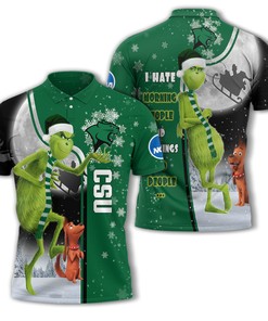 Personalized Funny Christmas The Grinch Chicago State Cougars NCAA I Hate Morning People Shirt Gifts Unisex 3D Polo