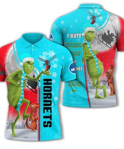 Personalized Funny Christmas The Grinch Delaware State Hornets NCAA I Hate Morning People Shirt Gifts Unisex 3D Polo