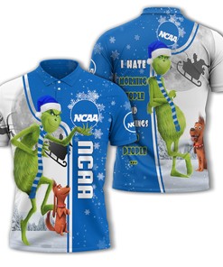 Personalized Funny Christmas The Grinch NCAA I Hate Morning People Shirt Gifts Unisex 3D Polo