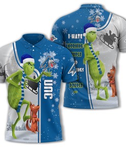 Personalized Funny Christmas The Grinch North Carolina Asheville Bulldogs NCAA I Hate Morning People Polo Shirt