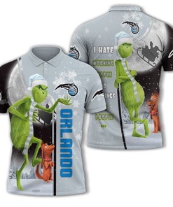 Personalized Funny Christmas The Grinch Orlando Magic NBA I Hate Morning People Shirt Gifts Unisex 3D Polo