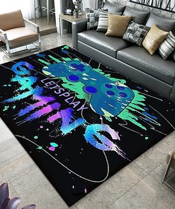 Personalized Funny Game Rug for Little Boys Kids Gaming Room Bedroom
