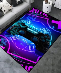 Personalized Game Area Rugs for Gamers: Non-Slip Polyester Mat for Video Games, Home Decor