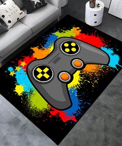 Personalized Game Area Rugs for Gamers: Non-Slip Polyester Mat for Video Games, Home Decor (G-4)