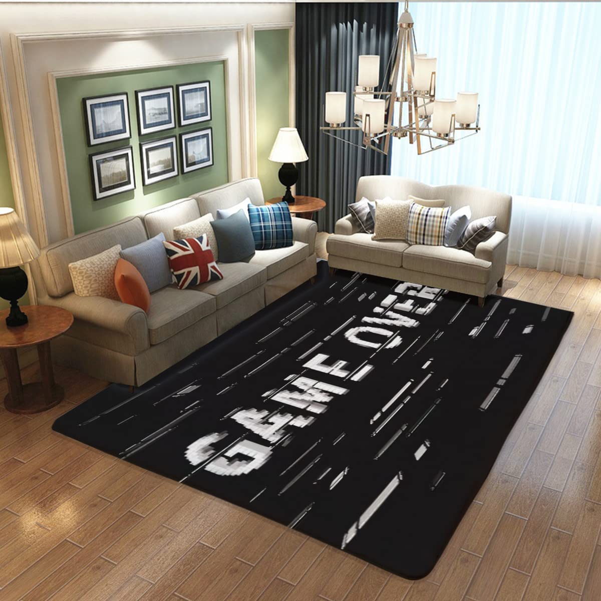 Personalized Game Area Rugs for Living Room and Bedroom Decor - 3D Gamer Carpet with Game Controller Design