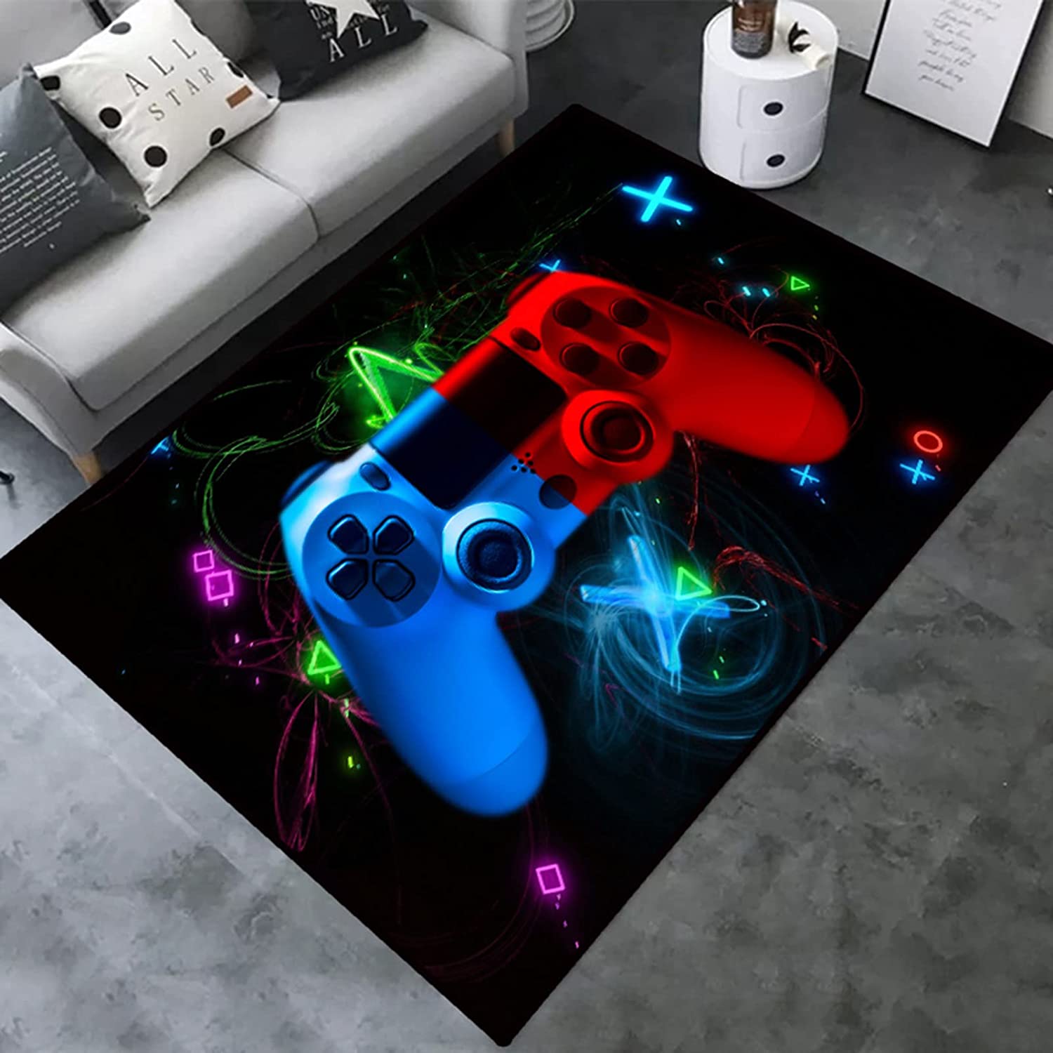 Personalized Game Room Area Rugs for Home Decor, Add Your Name or Sentence to Game Area Rugs Game Consoles Carpets
