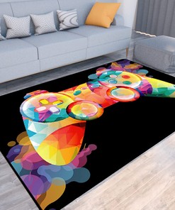 Personalized Game Rug with Custom Name or Text, 3D Gaming Carpet for Teen Boy's Bedroom and Playroom