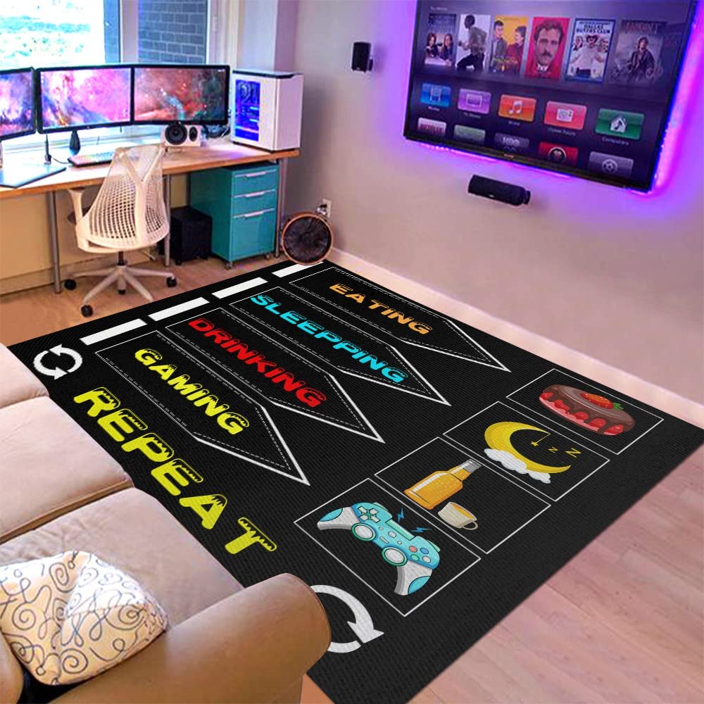 Personalized Gamer Area Carpet for Kids Boys - Non-Slip Crystal Sofa Floor Mat