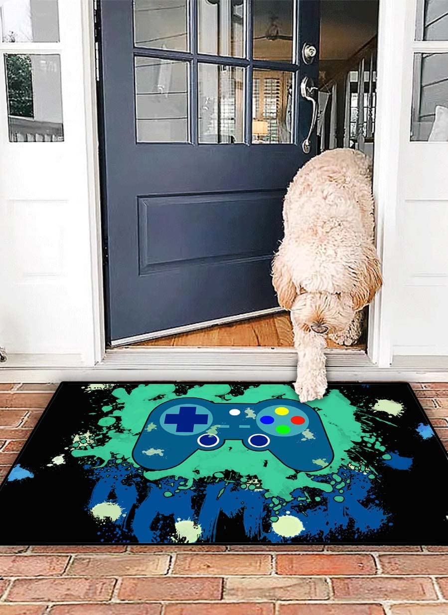 Personalized Gamer Area Rug Bedroom, Custom Doormats with Gamepad and Game Controller - Image 2