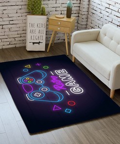Personalized Gamer Area Rugs for Boys - 3D Printed Controller Gamepad Mat for Bedroom and Living Room Decor,