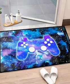 Personalized Gamer Carpet Decor, Starry Sky Galaxy Printed Floor Area Rugs for Home Decoration in Living Room or Bedroom