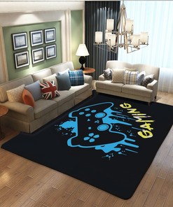 Personalized Gamer Decor Doormats Area Rugs with Controller Gamepad Carpets for Boys Bedroom