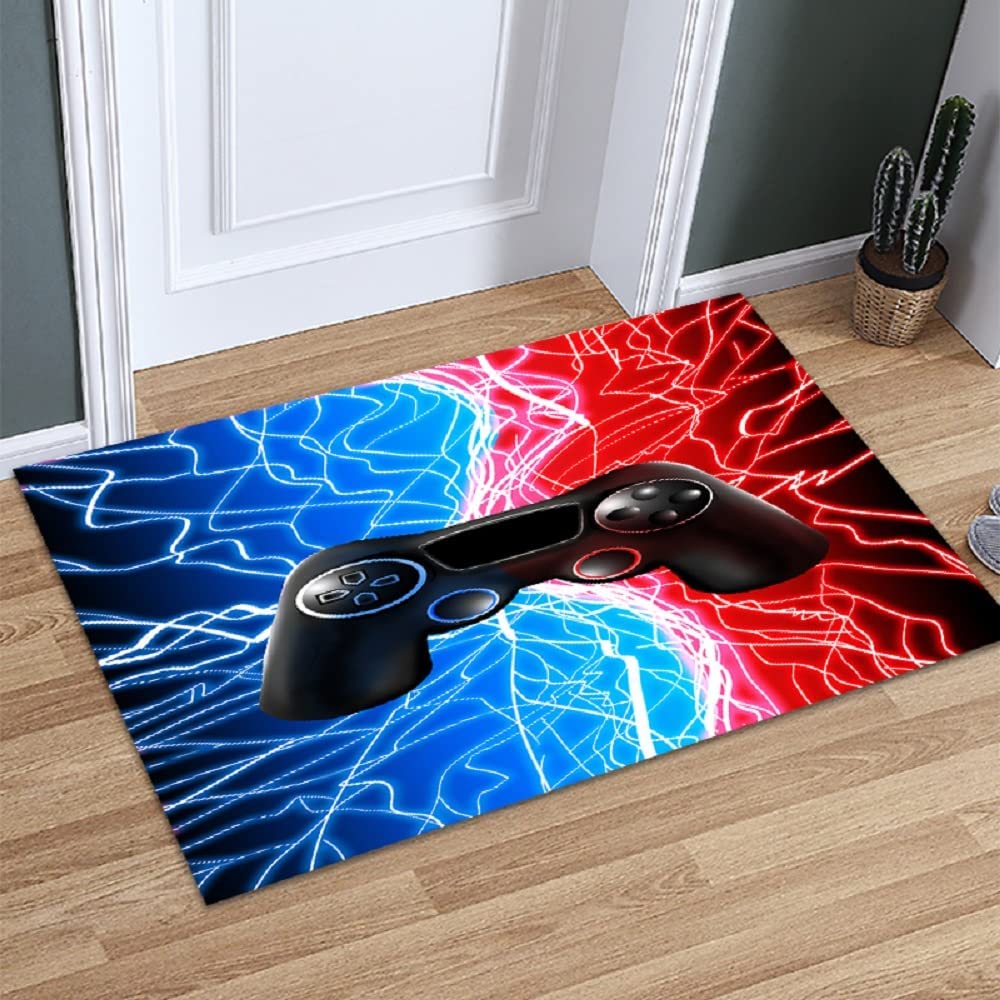 Personalized Gamer Gamepad Controller Area Rug for Boys Room Decor - Suitable for Room - Ammyni (Pattern 07, Green)
