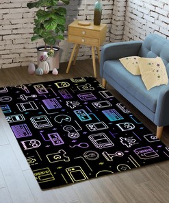 Personalized Gamer Rug for Bedroom, Boys Gaming Area Rug, Boys Room Decor, Polyester Mat