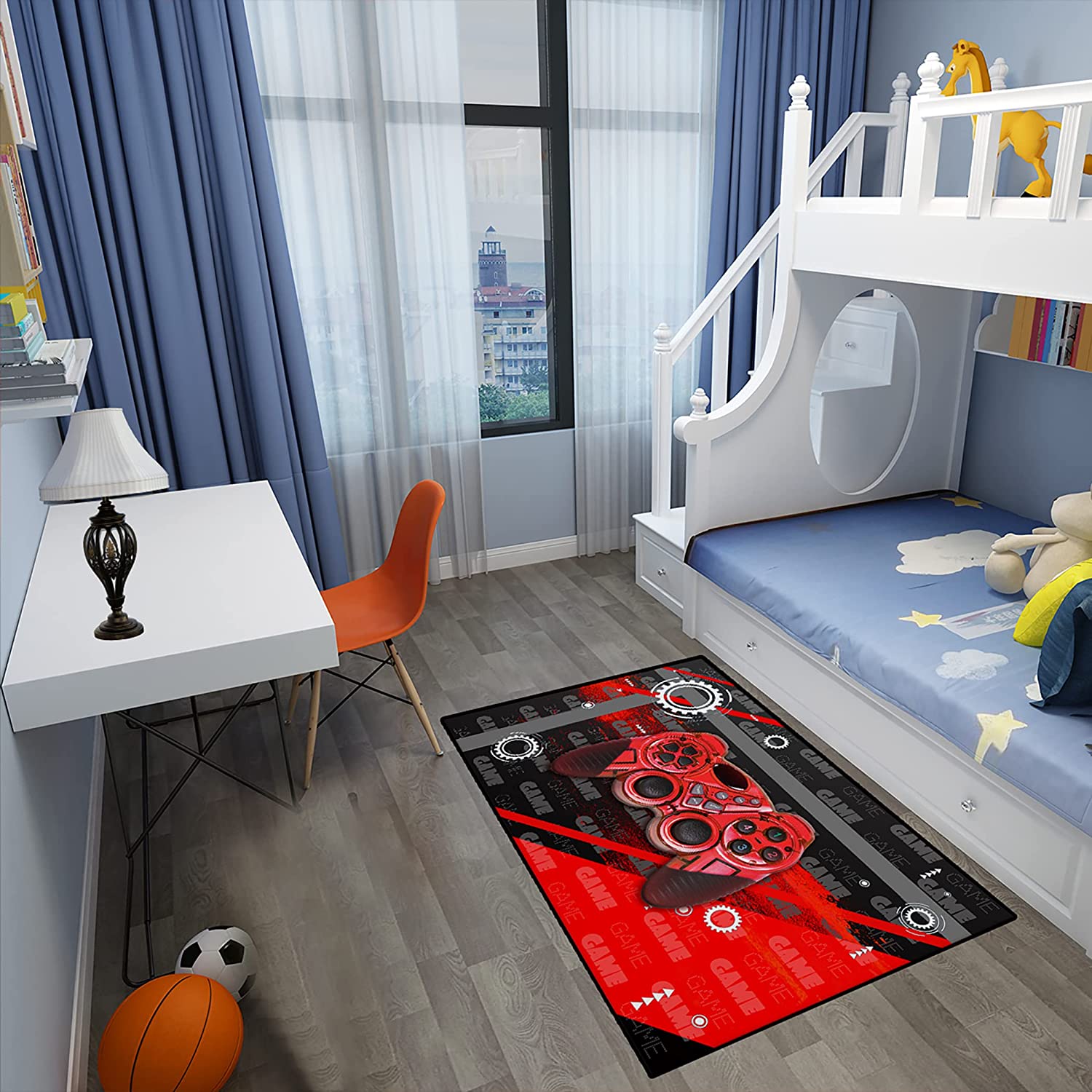 Personalized Gamer Rugs for Boys Bedroom and Teens - Red Game Gamepad Carpets for Living Room Mat and Home Decor - Image 4