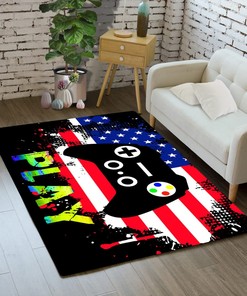 Personalized Gaming Area Rug for Bedroom, Living Room, and Playroom Decor - Customize with Name or Phrase