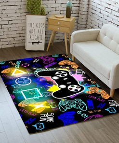 Personalized Gaming Area Rug for Boys - Cool Game Style Bedroom Rug - Video Games Bedroom Carpet for Teens