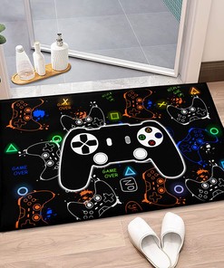 Personalized Gaming Area Rugs for Boys Bedroom Decor - Controller Gamepad Player