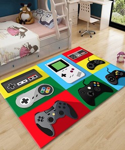 Personalized Gaming Rugs for Boys Teen Carpets Gamepad with Non-Slip Doormat Feature