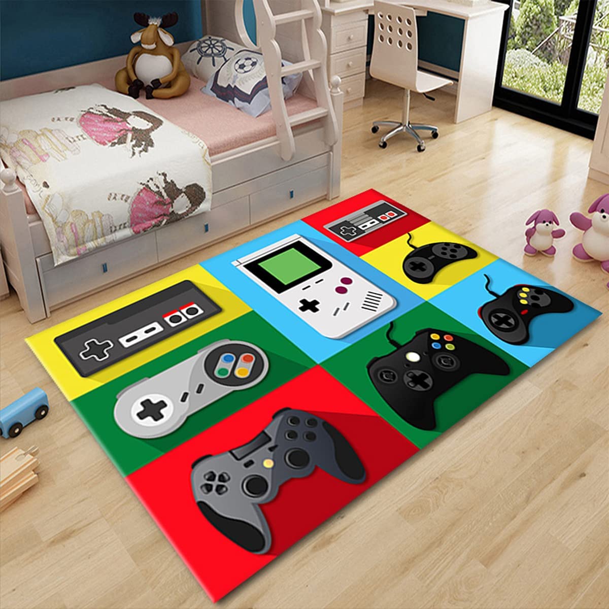 Personalized Gaming Rugs for Boys Teen Carpets Gamepad with Non-Slip Doormat Feature
