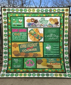 Personalized Girl Scout Cookie Quilt Bedding Set for Home Decoration and Gifts for Family
