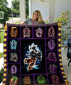 Personalized Goku Art Quilt Bedding Set Blanket - Great for Bedroom Decoration and Family Gifts